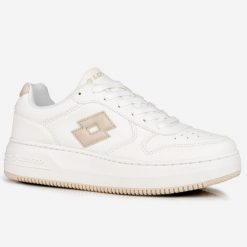 Buty damskie sportowe snekaersy Lotto PALIOT PF. Białe buty sportowe lifestyle Lotto, bez wzorów, bez zapięcia, trekkingowe. Za 119.00 zł.