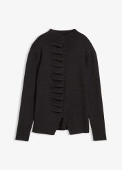 Cienki kardigan z miękkiej mieszanki wiskozy. Szare swetry bonprix, bez wzorów, z wiskozy, bez ramiączek. Za 154.99 zł.