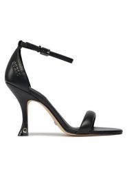 Guess Sandały Kabecka FLPKAB LEA03 Czarny. Czarne sandały Guess, z aplikacjami, ze skóry, bez obcasa, na szpilce, bez zapięcia. Za 459.99 zł.