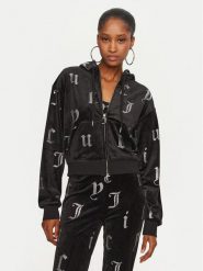 Juicy Couture Bluza Nala JCMAS224251 Czarny Loose Fit. Czarne bluzy Juicy Couture, xxs, bez wzorów, z syntetyku, bez kaptura. Za 439.99 zł.