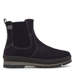Botki Go Soft. Niebieskie botki GO SOFT, bez wzorów, bez obcasa, na płaskiej podeszwie, bez zapięcia. Za 134.99 zł.