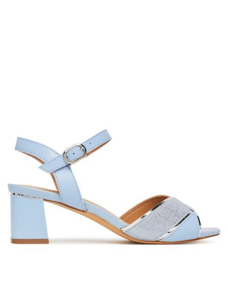 Lasocki Sandały SWILK WYL3454-1Z Niebieski. Niebieskie sandały Lasocki, bez wzorów, ze skóry, bez obcasa, na słupku, bez zapięcia. Za 229.99 zł.