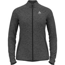 Bluza rozpinana bez kaptura damska ODLO Tencia Mid Layer Full Zip. Czarne bluzy ODLO, bez wzorów, bez kaptura, trekkingowe. Za 348.70 zł.