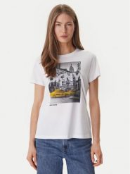 DKNY T-Shirt DJ6T1748 Biały Regular Fit. Białe t-shirty DKNY, xl, bez wzorów, z bawełny, bez kołnierzyka, bez ramiączek. Za 259.99 zł.