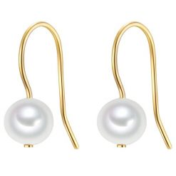 Valero Pearls Kolczyki wiszące srebrne srebro wysokiej próby Perła hodowlana słodkowodna żółte złoto 1 ct Damski. Szare kolczyki Valero Pearls, z perłą, pozłacane. Za 299.99 zł.