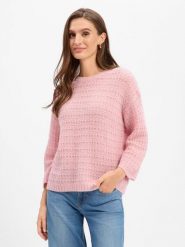 JOOP! Sweter z domieszką alpaki i wełny Kobiety Wełna różowy, 38. Czerwone swetry Joop!, bez wzorów, z dzianiny, bez ramiączek. Za 879.95 zł.