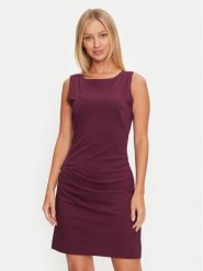 Guess Sukienka koktajlowa Lena W4BK14 KBJP2 Bordowy Slim Fit. Czerwone sukienki Guess, xs, z aplikacjami, ze lnu, wizytowe, bez kołnierzyka, bez ramiączek. Za 299.99 zł.