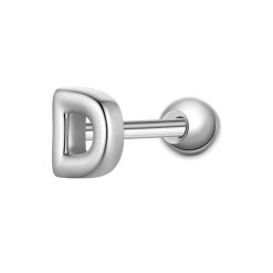 Glanzstücke München Piercing Litera D ze srebra próby 925 w kolorze srebrnym Kolczyki 1 ct Damski. Szare kolczyki Glanzstücke München, srebrne. Za 110.49 zł.