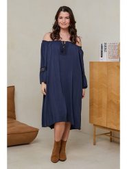 Curvy Lady Sukienka w kolorze granatowym rozmiar: 44/46. Niebieskie sukienki Curvy Lady, bez wzorów, z koronki, klasyczne, bez kołnierzyka, bez ramiączek, midi. Za 97.28 zł.