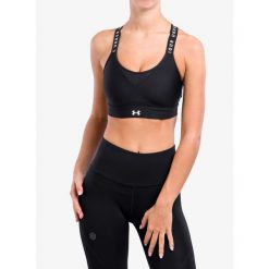 Stanik fitness cardio Under Armour Infinity High. Czarne biustonosze sportowe Under Armour, bez wzorów, na fitness i siłownię. Za 139.99 zł.