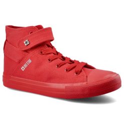 Czerwone Trampki Big Star Damskie Półbuty Na Rzep. Czerwone trampki BIG STAR, bez wzorów, z gumy, retro, za kostkę, bez zapięcia. Za 85.00 zł.