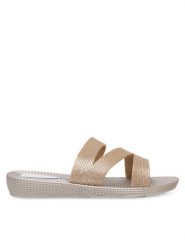 JENNY Klapki WFA2743-1 Złoty. Żółte klapki Jenny, bez wzorów, z syntetyku, bez obcasa, bez zapięcia. Za 39.99 zł.