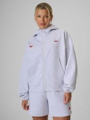 4F Bluza kibica regular z kapturem damska - szara L. Szare bluzy z kapturem 4f, l, bez wzorów, z dresówki, z kapturem. W wyprzedaży za 139.99 zł.