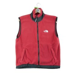 Second life - Damska Wiatrowa Kurtka Vintage TNF z Polaru - Stan bardzo dobry. Czerwone kurtki The North Face, bez wzorów, z polaru, sportowe, bez kaptura. Za 149.06 zł.