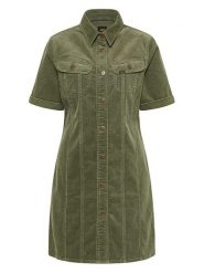 Lee Sukienka sztruksowa w kolorze khaki rozmiar: XS. Brązowe sukienki Lee, xs, bez wzorów, ze sztruksu, bez kołnierzyka, bez ramiączek, midi. Za 119.68 zł.