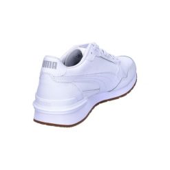 Buty sportowe Puma St Runner V4 L. Białe buty sportowe lifestyle Puma, bez wzorów, ze skóry, sportowe, bez zapięcia. Za 231.99 zł.