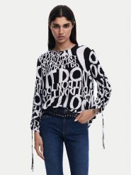 Desigual Bluzka 25SWBW04 Czarny Regular Fit. Czarne bluzki Desigual, xl, bez wzorów, z wiskozy, bez kołnierzyka, bez ramiączek. Za 209.99 zł.