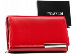 Portfel skórzany 4U Cavaldi RD-23-GCL-4 czerwony. Czerwone portfele 4U Cavaldi, z aplikacjami, ze skóry. Za 74.00 zł.