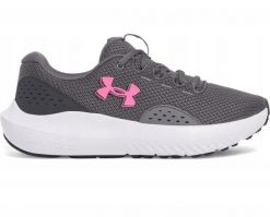 Buty do biegania damskie Under Armour Charged Surge 4. Szare buty do biegania Under Armour, bez wzorów, bez zapięcia, do biegania. Za 170.99 zł.