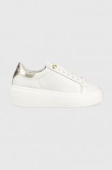 Twinset sneakersy skórzane kolor biały 231TCP110. Białe buty sportowe lifestyle Twinset, bez wzorów, z gumy, sportowe, z okrągłym noskiem, bez zapięcia. Za 929.99 zł.