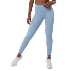 Legginsy sportowe ze średnim stanem Fitness Siroko Shine. Niebieskie legginsy SIROKO, bez wzorów, z elastanu, sportowe, długie. Za 106.00 zł.