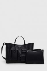 Emporio Armani torebka kolor czarny. Czarne shopper bag Emporio Armani, bez wzorów, bez dodatków. Za 1,739.90 zł.