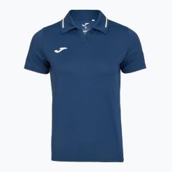 Koszulka polo tenisowa damska Joma Challenge Polo W. Niebieskie t-shirty sportowe Joma, m, bez wzorów, z elastanu, bez ramiączek, tenisowe. Za 89.99 zł.