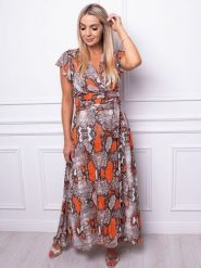 Sukienka Model Simone Wąż - Jersa. Sukienki Jersa, l, bez wzorów, wizytowe, bez kołnierzyka, plus size, bez ramiączek, kopertowe. Za 557.28 zł.