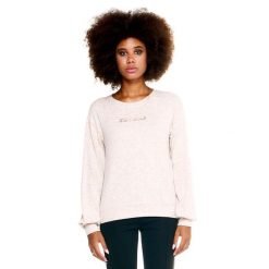 Bluza z wełna z ściągacze na co dzień na siłownię. Brązowe bluzy LEONE 1947 APPAREL, bez wzorów, z poliesteru, bez kaptura, na fitness i siłownię. W wyprzedaży za 124.24 zł.