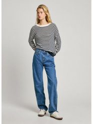 Pepe Jeans Sweter "Poppy" w kolorze granatowo-białym rozmiar: XL. Niebieskie swetry Pepe Jeans, xl, bez wzorów, z bawełny, bez ramiączek. Za 145.60 zł.