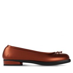 Baleriny ECCO. Brązowe baleriny ECCO, bez wzorów, bez obcasa, bez zapięcia. Za 679.99 zł.