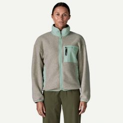 PATAGONIA Bluza damska W's Synch Jkt oatmeal heather w/thin ice-L. Niebieskie bluzy bez kaptura Patagonia, l, bez wzorów, z materiału, bez kaptura, trekkingowe. Za 617.65 zł.