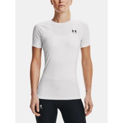 Koszulka treningowa damska Under Armour HeatGear Compression. Białe t-shirty sportowe Under Armour, xl, bez wzorów, bez ramiączek. Za 149.95 zł.