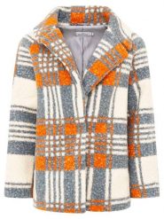 Zwillingsherz Płaszcz przejściowy w kolorze kremowo-szaroniebiesko-pomarańczowym rozmiar: L/XL. Brązowe płaszcze Zwillingsherz, l, bez wzorów, bez kaptura. Za 209.33 zł.