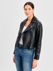 HUGO kurtka skórzana - Laridas Kobiety skóra czarny, XL. Czarne kurtki Hugo, xl, bez wzorów, ze skóry, eleganckie, bez kaptura. Za 1,499.95 zł.