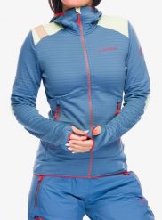 Bluza z kapturem damska La Sportiva Lucendro Thermal Hoody. Niebieskie bluzy La Sportiva, l, bez wzorów, z materiału, bez ramiączek, z kapturem. Za 648.99 zł.