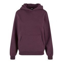 Bluza Z Kapturem Damska Puszysta. Fioletowe bluzy Urban Classics, bez wzorów, z kapturem. Za 137.99 zł.