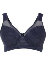 Biustonosz minimizer bez fiszbinów z wyściełanymi ramiączkami. Czarne biustonosze bonprix, bez wzorów. Za 74.99 zł.
