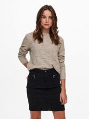 ONLY Sweter 15234745 Beżowy Regular Fit. Brązowe swetry ONLY, l, bez wzorów, z syntetyku, bez ramiączek. Za 109.99 zł.