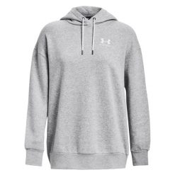 Damska bluza z kapturem Under Armour Essential Flc OS. Białe bluzy Under Armour, bez wzorów, z dzianiny, bez ramiączek, z kapturem. Za 275.55 zł.