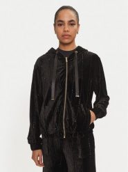 Fracomina Bluza FR24WT9006J461R9 Czarny Regular Fit. Czarne bluzy Fracomina, l, bez wzorów, z syntetyku, bez kaptura. Za 379.99 zł.
