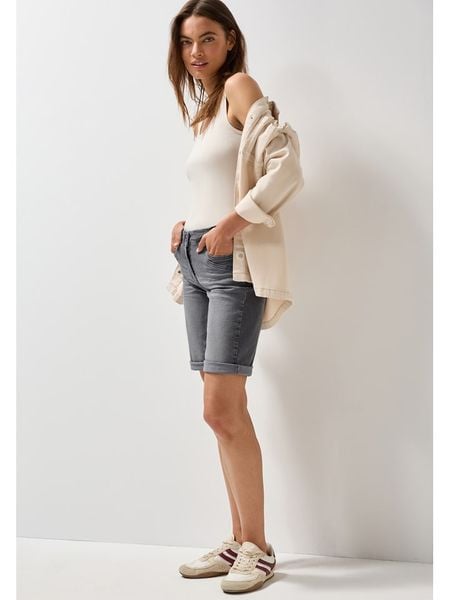 Cecil Bermudy dżinsowe w kolorze szarym rozmiar: W29. Szare szorty Cecil, z aplikacjami, z poliamidu, klasyczne. Za 118.28 zł.