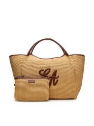 Emporio Armani Torebka EW001008 AF25819 M1334 Brązowy. Brązowe shopper bag Emporio Armani, bez wzorów, ze skóry, bez dodatków. Za 1,799.00 zł.