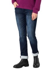 Timezone Dżinsy "Marah" - Slim fit - w kolorze granatowym rozmiar: W27/L30. Niebieskie jeansy Timezone, l, z aplikacjami, klasyczne. Za 110.95 zł.