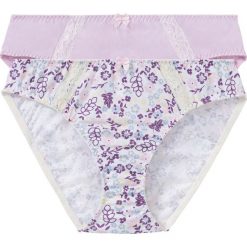 Figi (2 pary), bawełna organiczna bonprix biel wełny z nadrukiem + matowy lila. Figi marki bonprix. Za 35.98 zł.