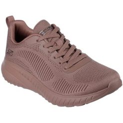Buty sportowe damskie Skechers Bobs Squad Chaos-Face Off. Fioletowe buty treningowe Skechers, bez wzorów, z materiału, bez zapięcia, na fitness i siłownię. Za 229.99 zł.
