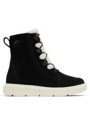 Sorel Botki Explorer III Joan 2077981010 Czarny. Czarne botki Sorel, bez wzorów, ze skóry, bez obcasa, na płaskiej podeszwie, bez zapięcia. Za 369.99 zł.