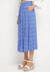 Niebieska Wiskozowa Spódnica Maxi w Kwiatowy Print Rozkloszowana Verdandi. Niebieskie spódnice Born2be, m, bez wzorów, z wiskozy, maxi, rozkloszowane. W wyprzedaży za 63.74 zł.