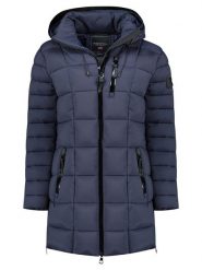 Geographical Norway Płaszcz pikowany "Bastia" w kolorze granatowym rozmiar: XXL. Niebieskie płaszcze Geographical Norway, xxl, bez wzorów, bez kaptura. Za 336.61 zł.