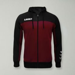Kurtka Flex do biegania i treningu czarno-bordowa. Czarne kurtki do biegania LEGEA, xl, bez wzorów, z bawełny, bez kaptura, do biegania. Za 72.00 zł.